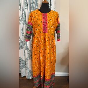 Women summer cotton long dress large